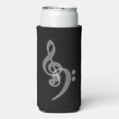 Muziek - Treble en Bass Clef Slim Koelbox Seltzer Blikjeskoeler (Seltzer Achterkant)