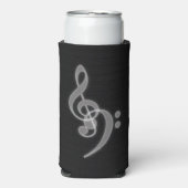 Muziek - Treble en Bass Clef Slim Koelbox Seltzer Blikjeskoeler (Seltzer Voorkant)