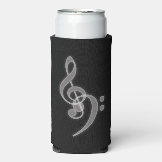 Muziek - Treble en Bass Clef Slim Koelbox Seltzer Blikjeskoeler (Seltzer Voorkant)