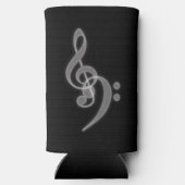 Muziek - Treble en Bass Clef Slim Koelbox Seltzer Blikjeskoeler (Achterkant)