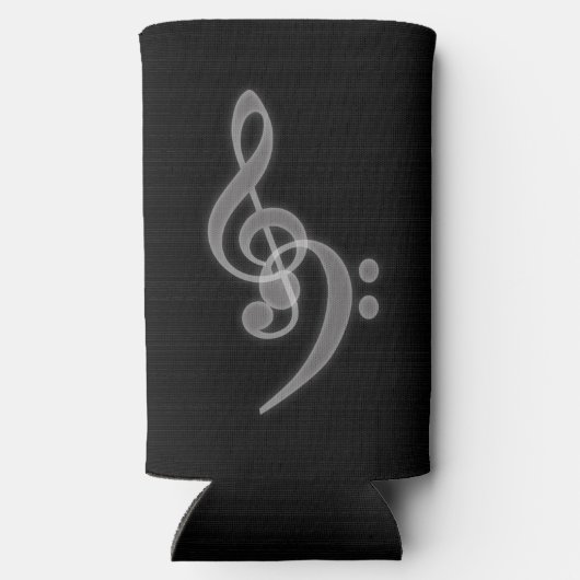 Muziek - Treble en Bass Clef Slim Koelbox Seltzer Blikjeskoeler (Achterkant)