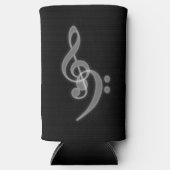 Muziek - Treble en Bass Clef Slim Koelbox Seltzer Blikjeskoeler (Voorkant)