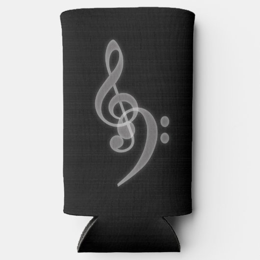 Muziek - Treble en Bass Clef Slim Koelbox Seltzer Blikjeskoeler (Voorkant)