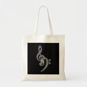 Muziek - Treble en Bass Clef Tote Bag