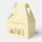 Muziek trein met wilde dieren kinderen verjaardag bedankdoosjes (Voorkant Zijde)