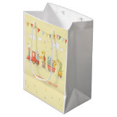 Muziek trein met wilde dieren kinderen verjaardag medium cadeauzakje (Voorkant Gekanteld)