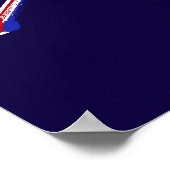 muziek, trommel kit rood en blauw poster (Hoek)