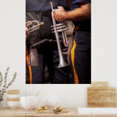 Muziek - Trumpet - marmerband van politie Poster (Keuken)