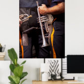 Muziek - Trumpet - marmerband van politie Poster (Thuiskantoor)