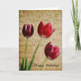 Muziek & Tulpen Verjaardag Kaart