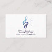 Muziek Tutor Piano Leraar Tuig Visitekaartje (Achterkant)