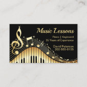 Muziek Tutor Piano Leraar Tuig Visitekaartje (Voorkant)