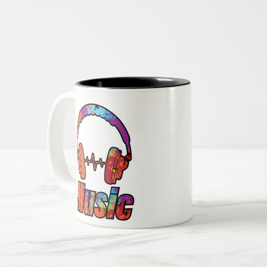 Muziek Tweekleurige Koffiemok (Voorkant links)
