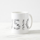 Muziek typografie koffiemok (Voorkant rechts)