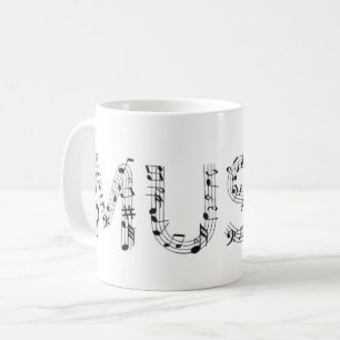 Muziek typografie koffiemok