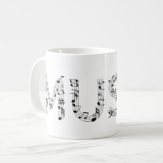 Muziek typografie koffiemok (Voorkant links)