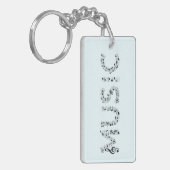 Muziek Typografie Sleutelhanger (Voorkant Links)