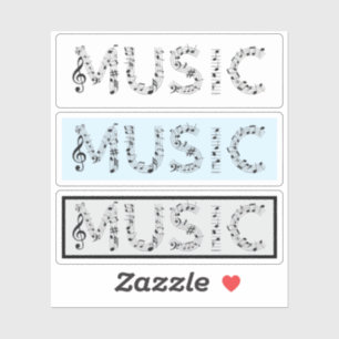Muziek typografie sticker set