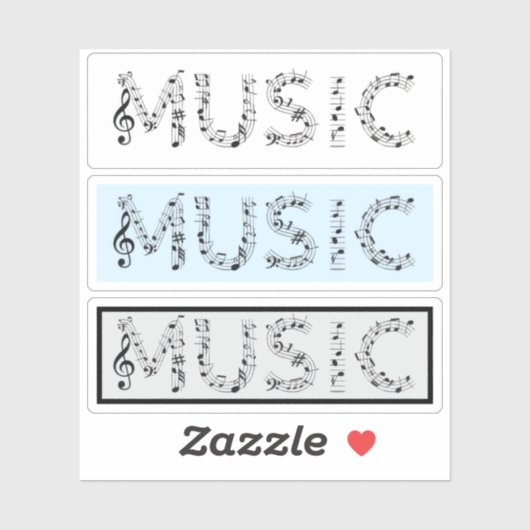 Muziek typografie sticker set (Vel)