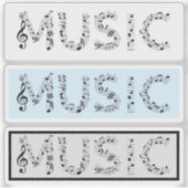 Muziek typografie sticker set (Voorkant)