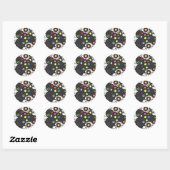Muziek uit de 20e eeuw ronde sticker (Vel)