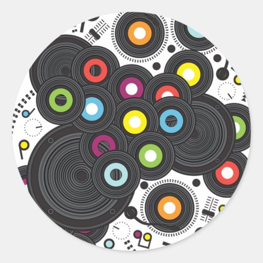 Muziek uit de 20e eeuw ronde sticker (Voorkant)