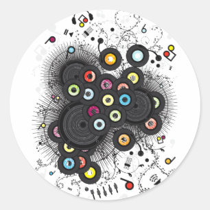 Muziek uit de 20e eeuw ronde sticker