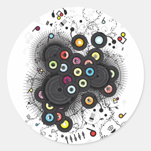 Muziek uit de 20e eeuw ronde sticker (Voorkant)