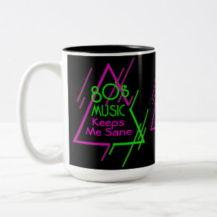 Muziek uit de 80-serie monogrammed Keeps me Sane B Tweekleurige Koffiemok