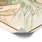 Muziek, uit Les Arts (1898) van Alphonse Mucha Poster (Hoek)