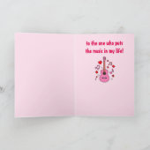 Muziek Valentijnsdag met gitaar Feestdagen Kaart (Binnen)