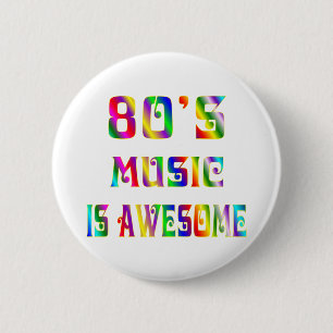 Muziek van 80 jaar ronde button 5,7 cm