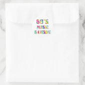Muziek van 80 jaar ronde sticker (Tas)