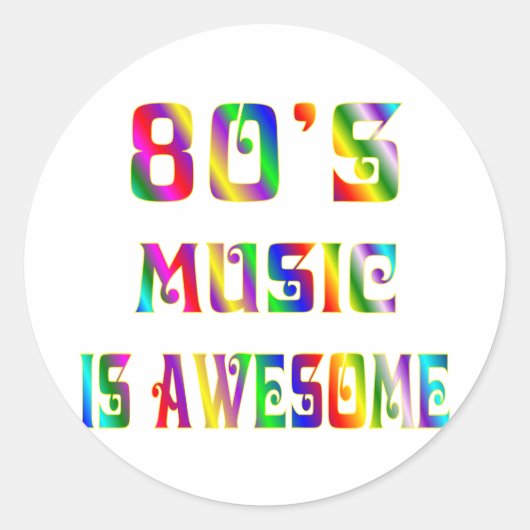 Muziek van 80 jaar ronde sticker (Voorkant)