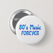 Muziek van 80 jaar voor altijd ronde button 5,7 cm (Voorkant /achterkant)