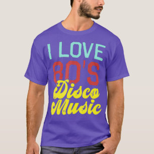 Muziek van 80-plussers Ik hou van 80-jarigen Disco T-shirt