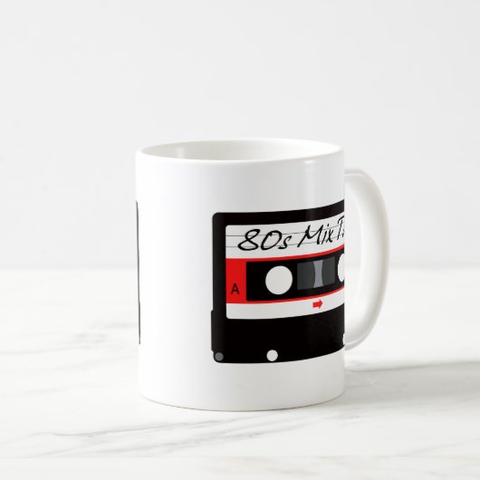 Muziek van 80 s, combinatie tapedassette koffiemok (Voorkant rechts)