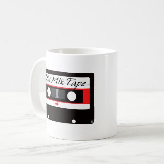Muziek van 80 s, combinatie tapedassette koffiemok (Voorkant links)