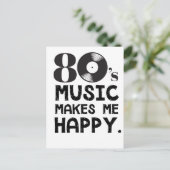 Muziek van 80S maakt me gelukkig Briefkaart (Staand voorkant)