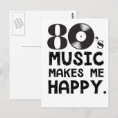 Muziek van 80S maakt me gelukkig Briefkaart (Voorkant / Achterkant)