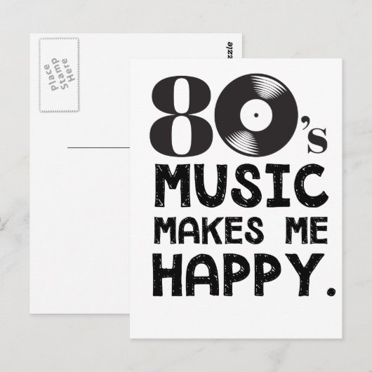 Muziek van 80S maakt me gelukkig Briefkaart (Voorkant / Achterkant)