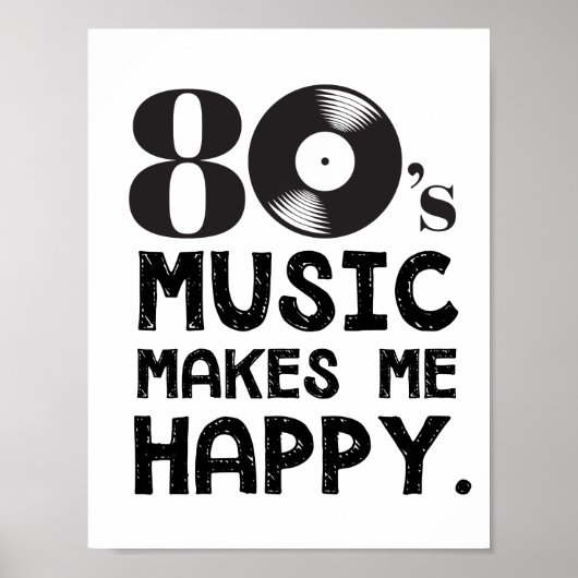 Muziek van 80S maakt me gelukkig Poster (Voorkant)