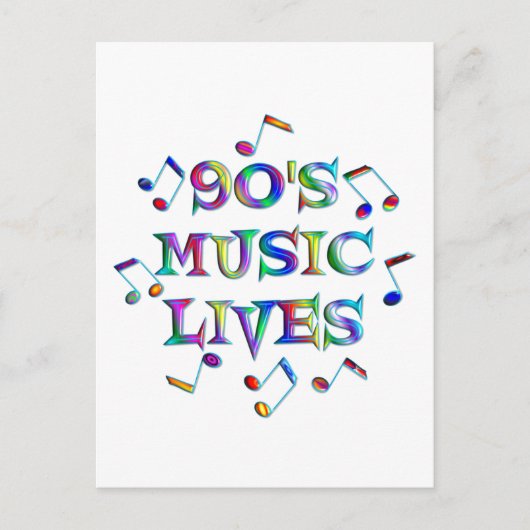 Muziek van 90 s briefkaart (Voorkant)