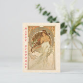 Muziek van Alphonse Mucha, Gefeliciteerd Briefkaart (Staand voorkant)