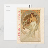 Muziek van Alphonse Mucha, Gefeliciteerd Briefkaart (Voorkant / Achterkant)