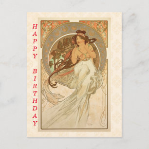 Muziek van Alphonse Mucha, Happy Birthday Briefkaart