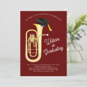 Muziek van de Baritone Musician Graduation Party Kaart (Staand voorkant)
