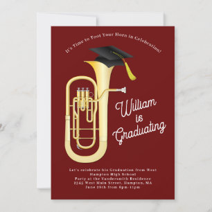 Muziek van de Baritone Musician Graduation Party Kaart