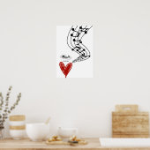 Muziek van de Druk van het Hart Poster (Keuken)