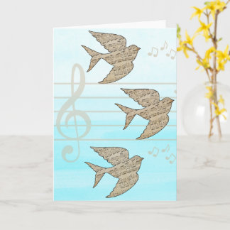 Muziek van de Musvogel Blauwe Lucht Kaart